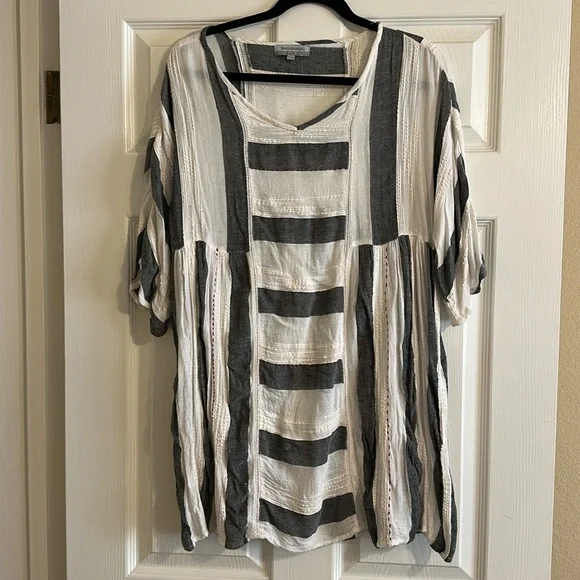 World Market Striped Tunic Dress Coverup - Picture 5 of 6